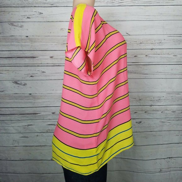 Ann Taylor Loft Sz Medium Sheer Top Striped Blouse - Picture 8 of 10